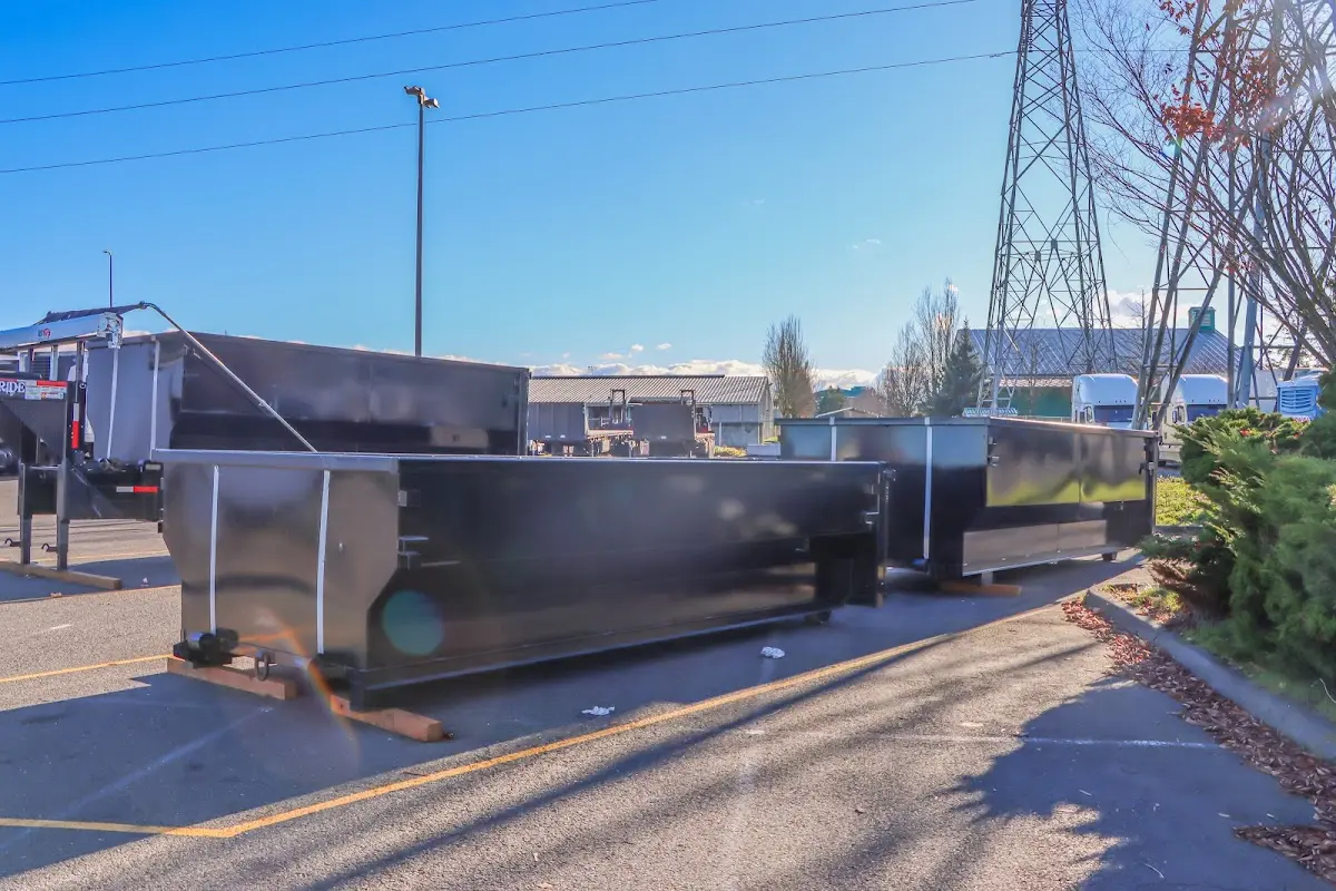 Roll-off dumpster ready for waste disposal at job site for Estate Cleanout Dumpster Rental in Beaufort
